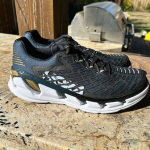 Hoka One One Vanquish 3 Navy and Gold Running Shoes